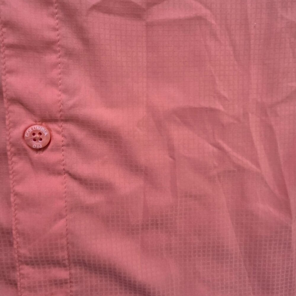 Columbia Sportswear PFG Button Performance Fishing Gear Shirt Orange Mens XL - Picture 11 of 12